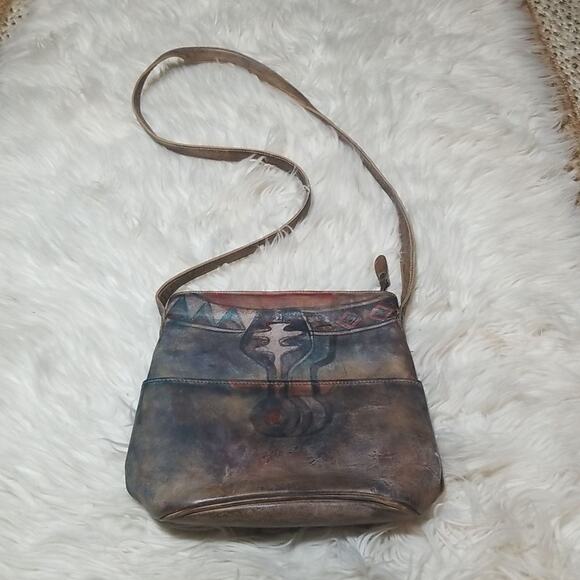 Rare!!! Vintage Jane Yoo Handpainted Wearable Art Crossbody Bag - Picture 3 of 9